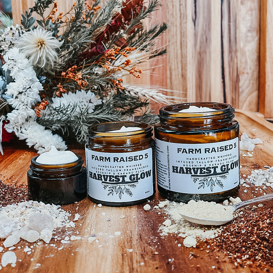 HARVEST GLOW - whipped tallow infused with frankincense, rosehip and kakadu plum