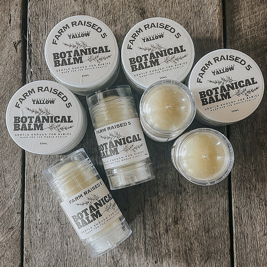 BOTANICAL BALM - tallow infused with calendula, chamomile, marshmallow root and plantain