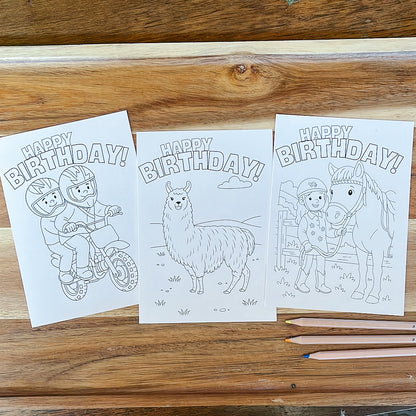 COLOUR IN - BIRTHDAY CARDS