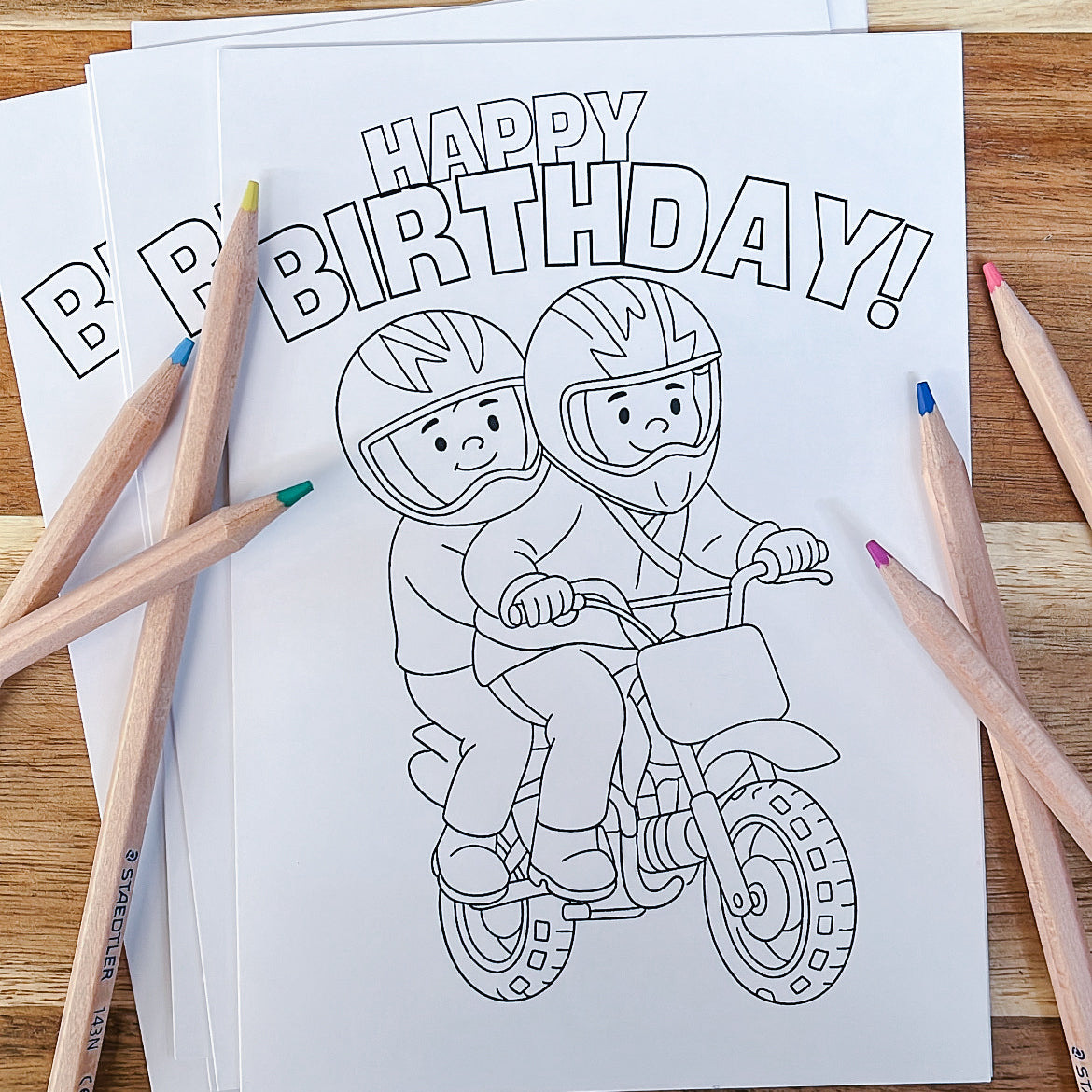 COLOUR IN - BIRTHDAY CARDS