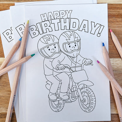 COLOUR IN - BIRTHDAY CARDS