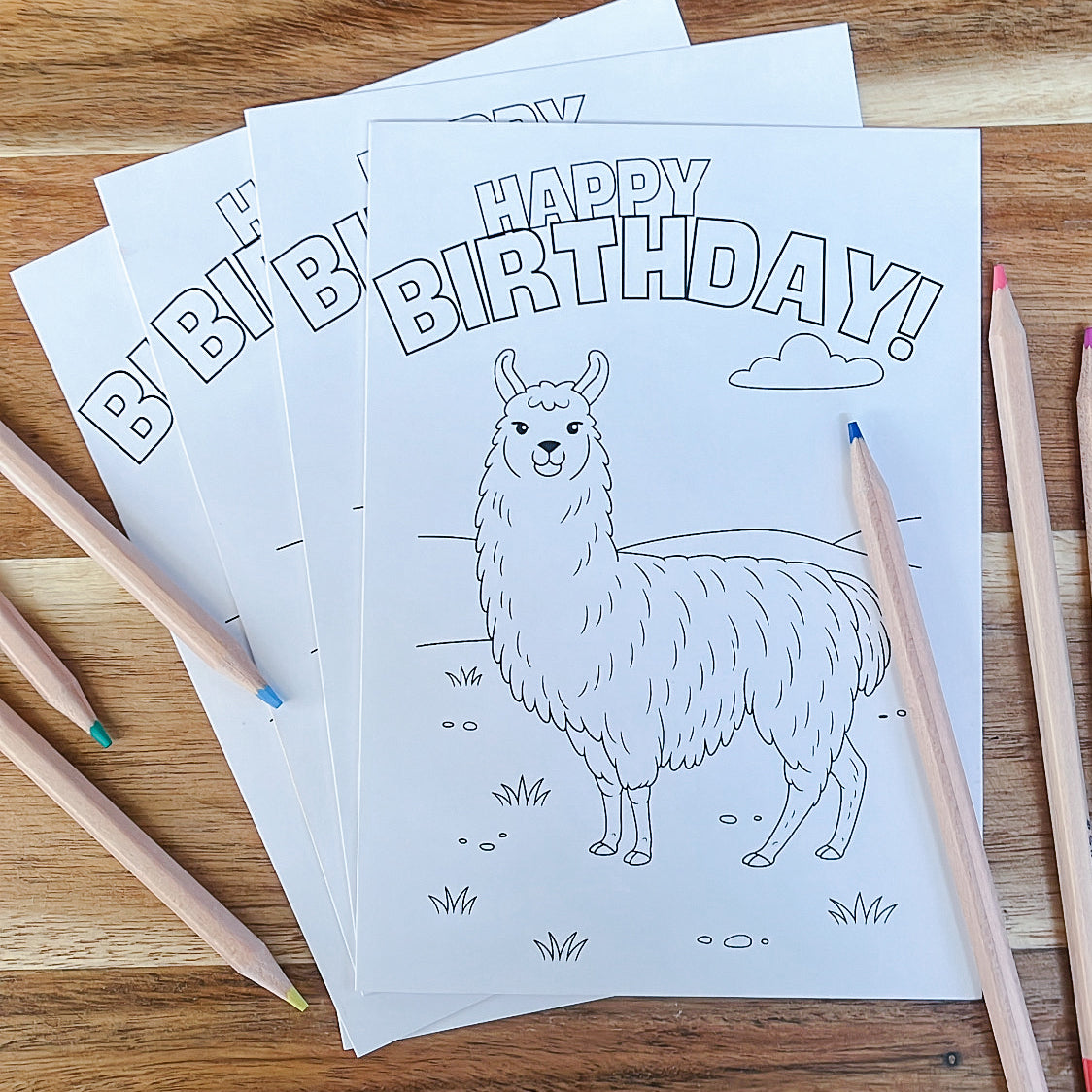 COLOUR IN - BIRTHDAY CARDS