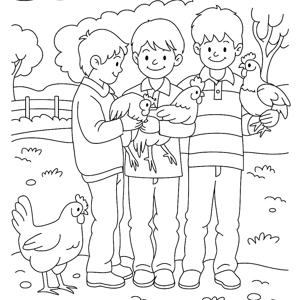 COLOURING BOOK - CHICKENS