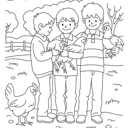 COLOURING BOOK - CHICKENS