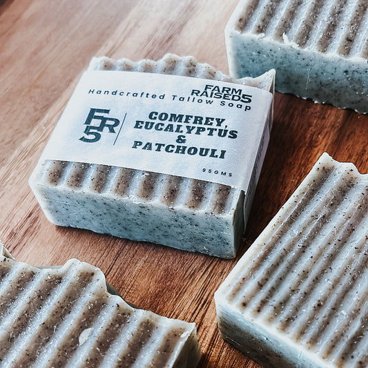 HANDCRAFTED TALLOW SOAP - Comfrey, Eucalyptus & Patchouli