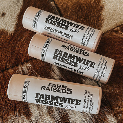 FARMWIFE KISSES - Vanilla infused Tallow Lip Balm