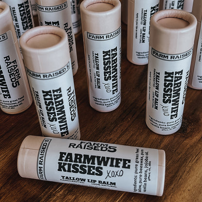 FARMWIFE KISSES - Vanilla infused Tallow Lip Balm