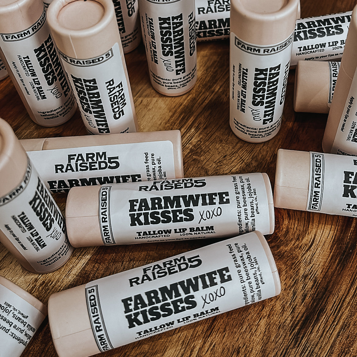 FARMWIFE KISSES - Vanilla infused Tallow Lip Balm