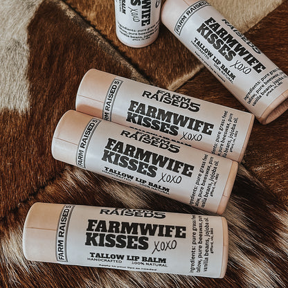 FARMWIFE KISSES - Vanilla infused Tallow Lip Balm