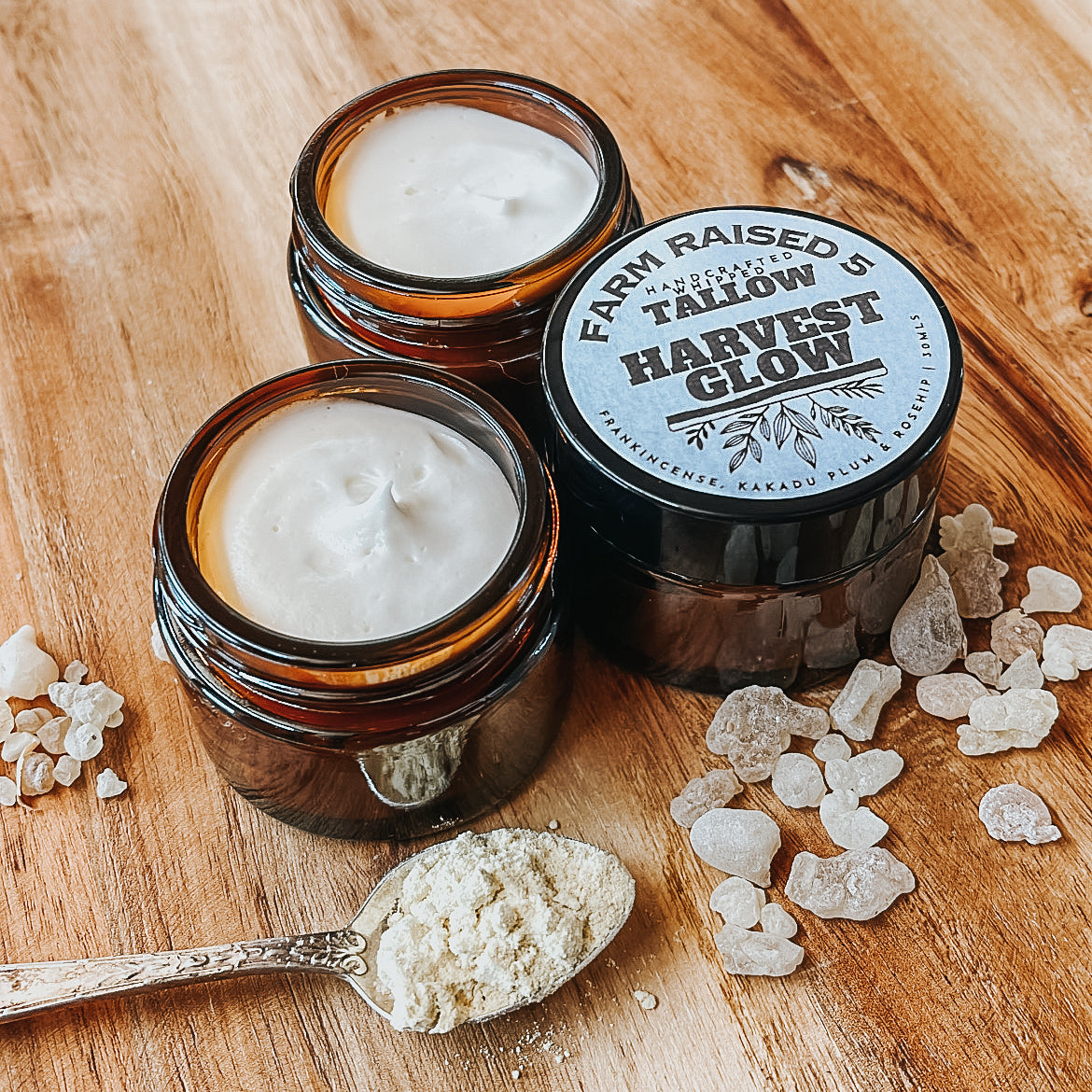 HARVEST GLOW - whipped tallow infused with frankincense, rosehip and kakadu plum