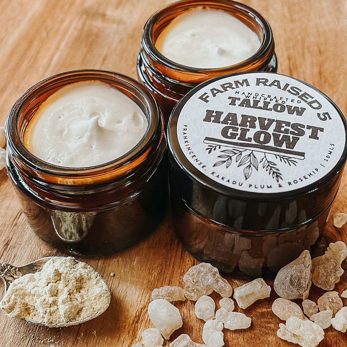 HARVEST GLOW - whipped tallow infused with frankincense, rosehip and kakadu plum
