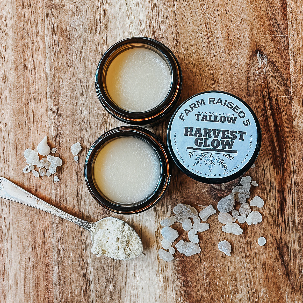 HARVEST GLOW - Tallow BALM infused with Frankincense resin, rosehip and Kakadu plum