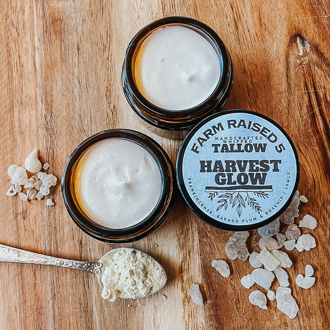HARVEST GLOW - whipped tallow infused with frankincense, rosehip and kakadu plum